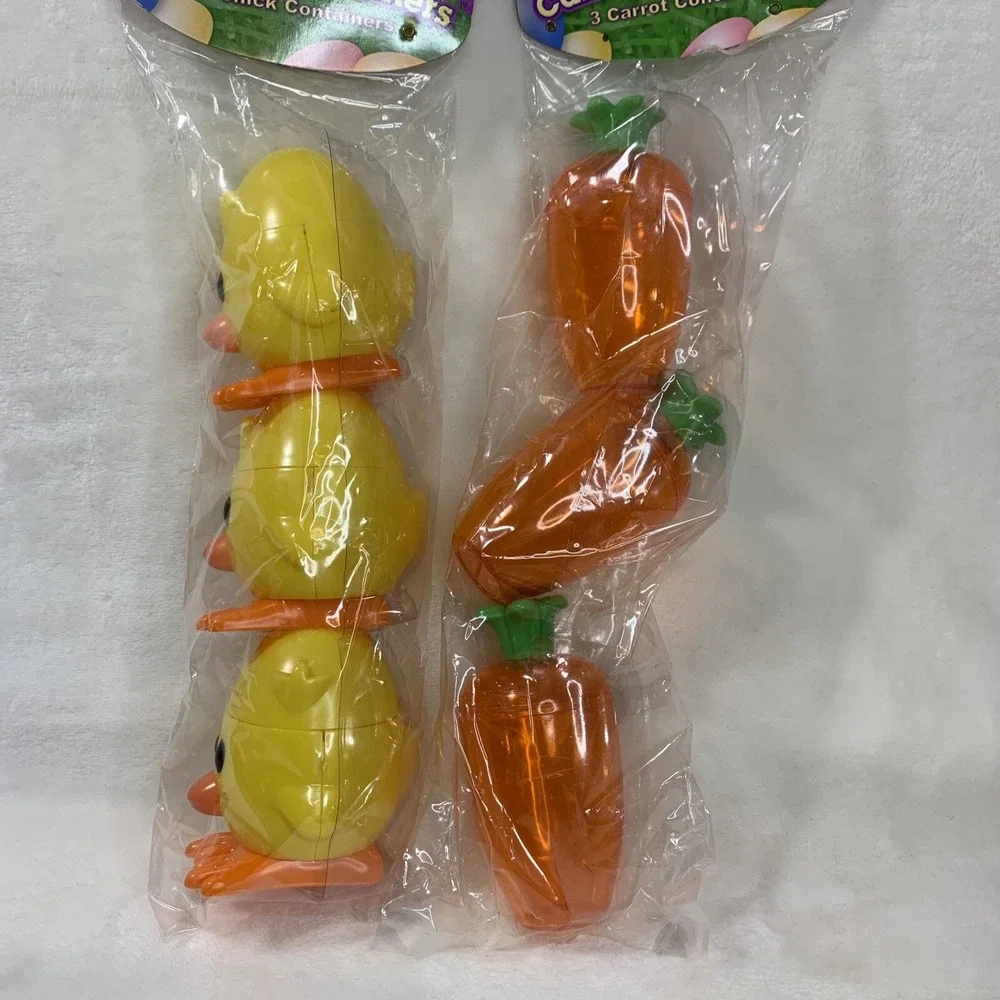2006 Dudley's Easter Egg Hunt Vtg Candy Containers Holders Carrots Chicks‎ NEW - Picture 9 of 16